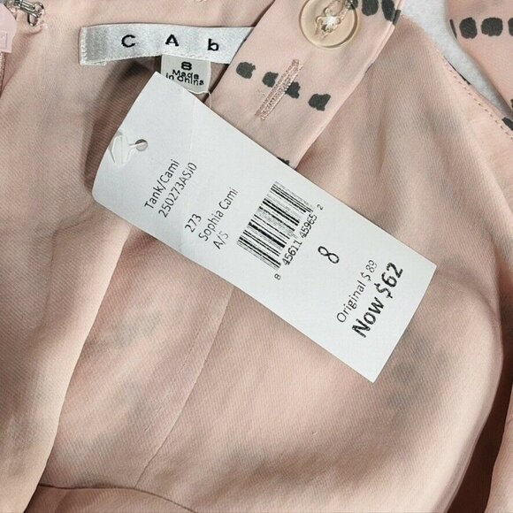 CAbi Womens Pink & Black Patterned Polyester Camisole - Picture 5 of 7